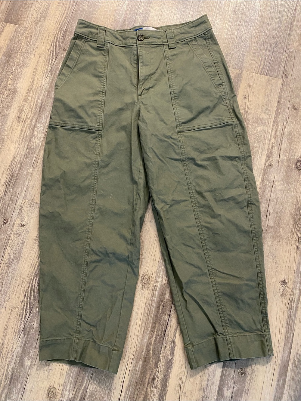 Old Navy Barrel High Waist Cotton Pants Green Size 8